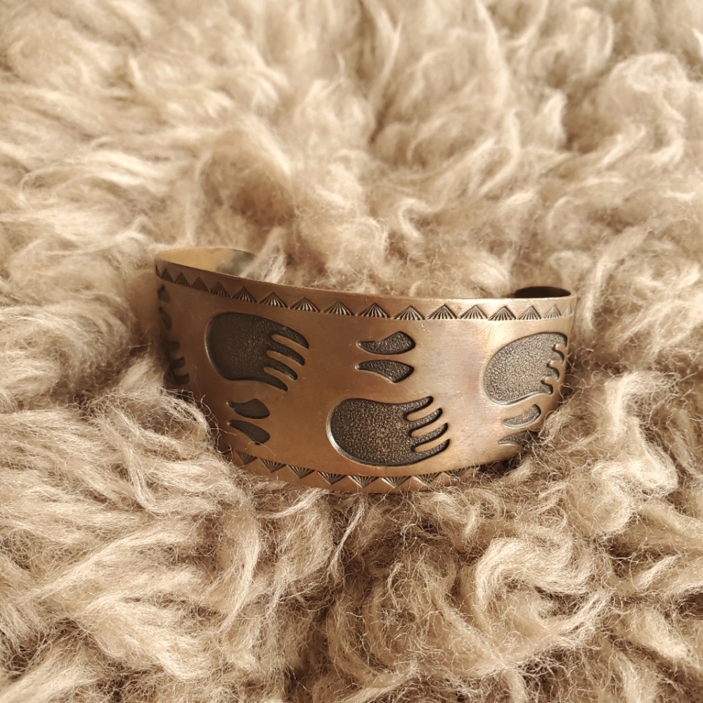 Copper Bear Paw cuff bracelet